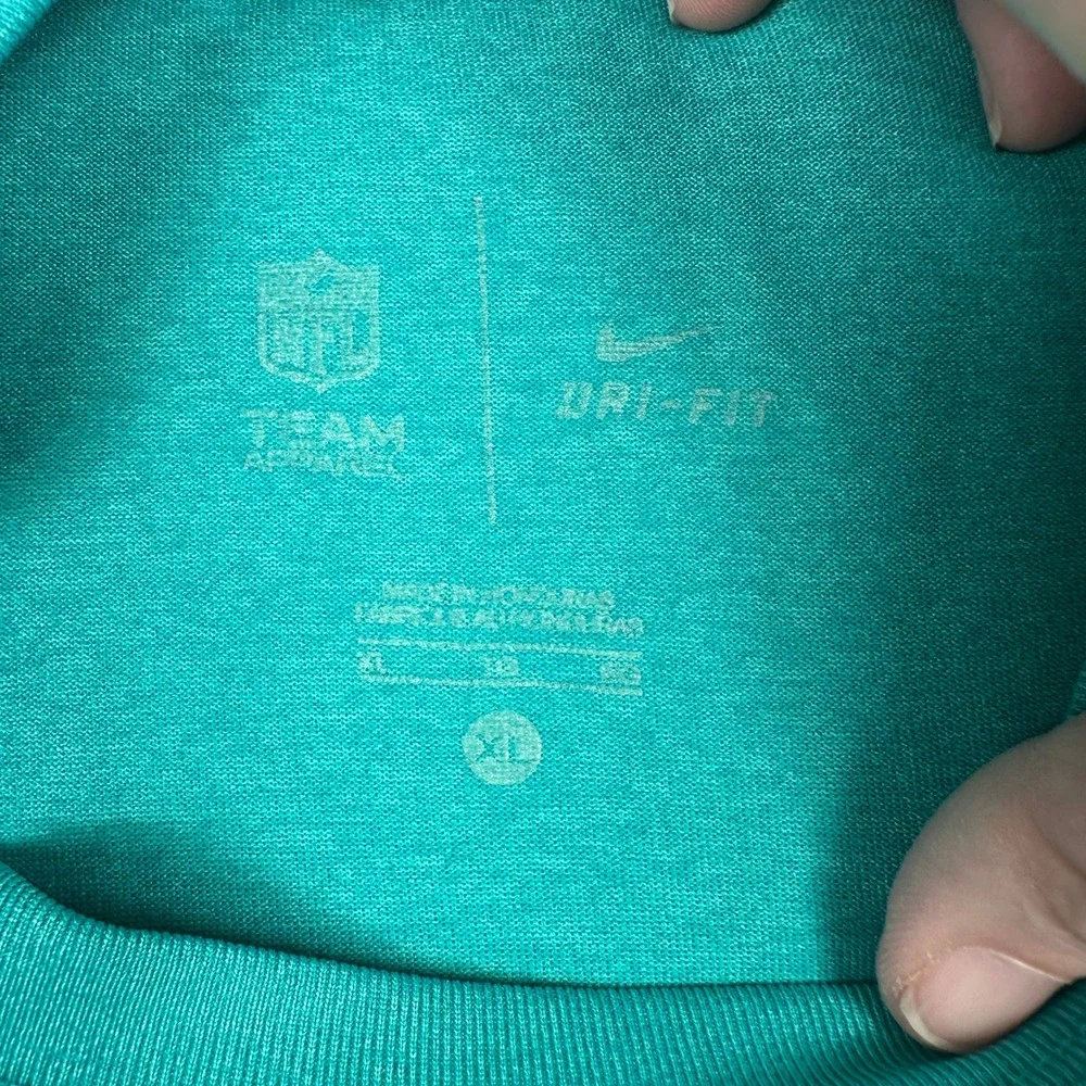 Miami Dolphins Nike Dri-Fit T-Shirt Mens XL Aqua Crewneck Football Performance‎